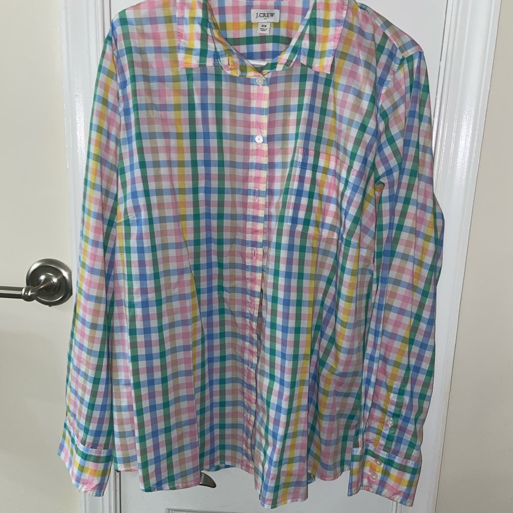 J. Crew Multicolor Plaid Women's Blouse